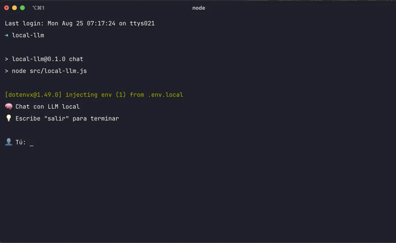 Customized iTerm2 running the same local LLM chat